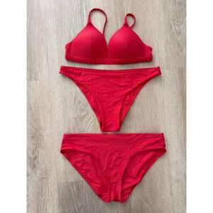 Lululemon Waterside Swim Bikini Top & Two Bikini Bottoms Set Size 6 Red